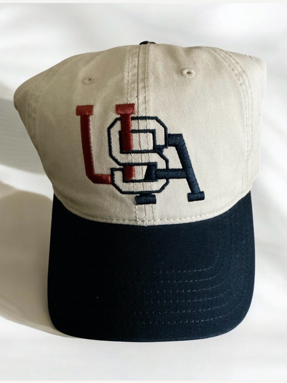 MAD Engine Beige and Navy Adjustable Cotton Cap